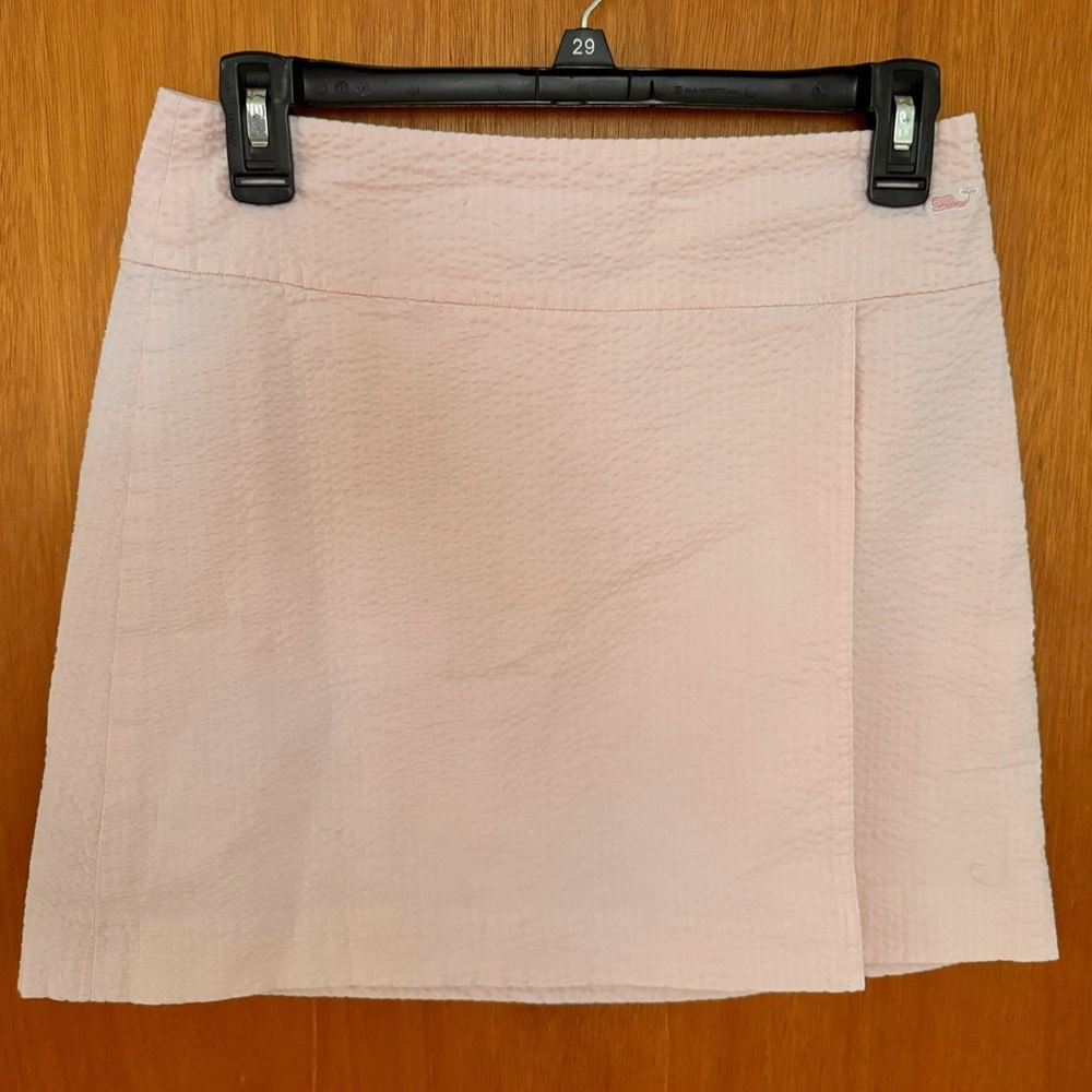 Vineyard Vines Pink Seersucker Mini Skirt